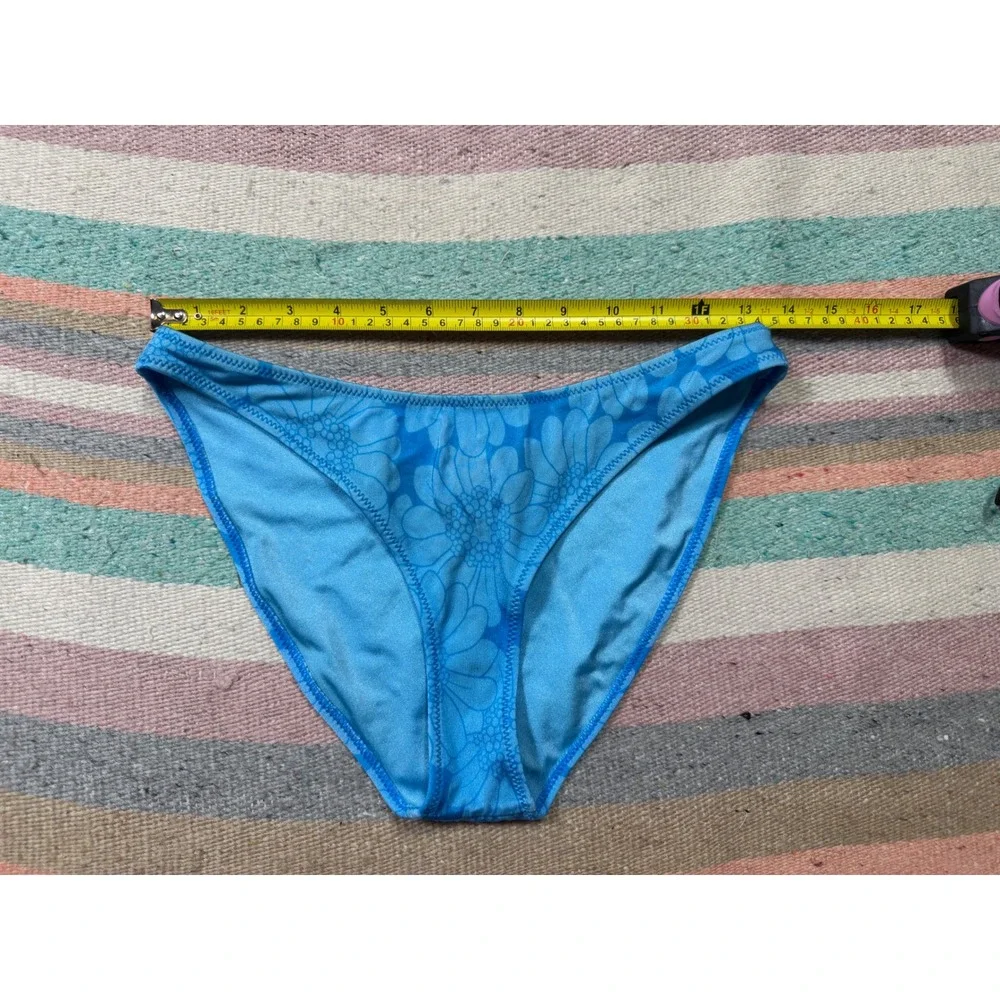Triangl Blue Floral Bikini Bottoms Medium Swim Bottoms Beach Pool